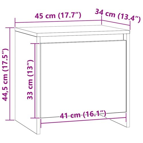  Éjjeliszekrény Művészi tölgy 45 x 34 x 44,5 cm Faanyag