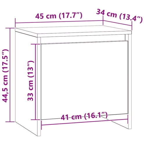  Éjjeliszekrény Fekete tölgy 45 x 34 x 44,5 cm Faanyag
