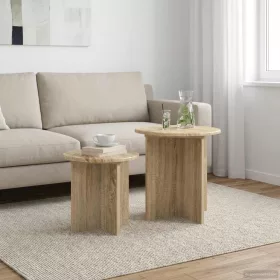    Kisasztal készlet tárolóval 2 pcs Sonoma Tölgy Mérnöki fa