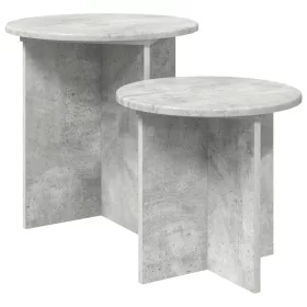    Kisasztal készlet tárolóval 2 pcs Betonszürke Mérnöki fa