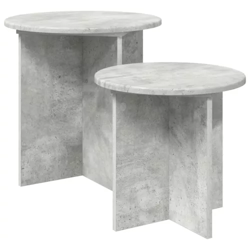  Kisasztal készlet tárolóval 2 pcs Betonszürke Mérnöki fa