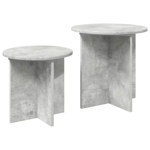  Kisasztal készlet tárolóval 2 pcs Betonszürke Mérnöki fa