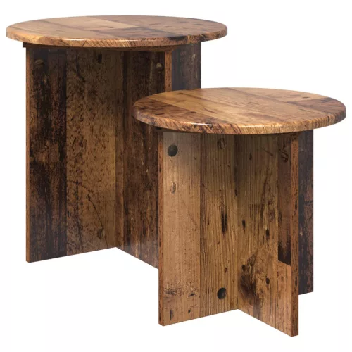  Kisasztal készlet 2 pcs Antik Fa Mérnöki fa