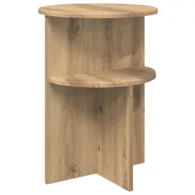    Oldal asztal tárolóval Kézműves Tölgy Ø 39,5 x 55 cm Szerelt Fa