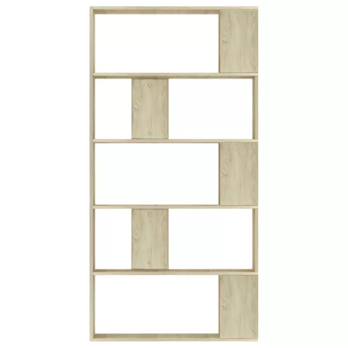  sonoma tölgy szerelt fa könyvszekrény/térelválasztó 80x24x159cm