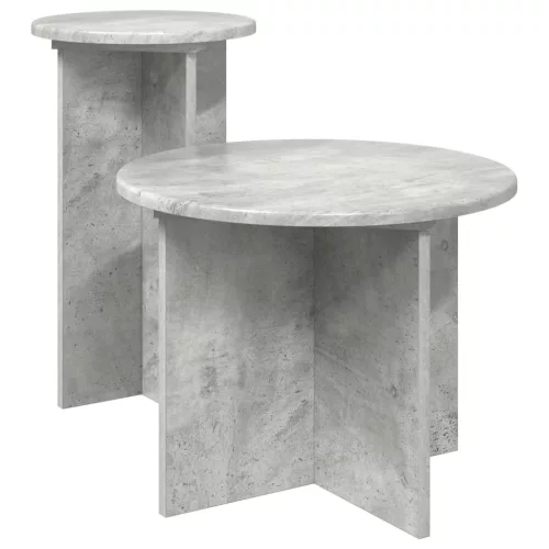  Kisasztal készlet tárolóval 2 pcs Betonszürke Szerelt Fa