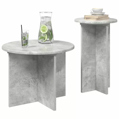  Kisasztal készlet tárolóval 2 pcs Betonszürke Szerelt Fa