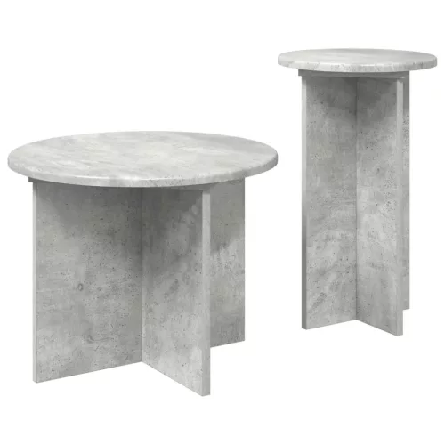  Kisasztal készlet tárolóval 2 pcs Betonszürke Szerelt Fa