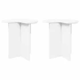    Oldal asztal tárolóval 2 pcs Fehér Ø 39 x 38 cm Szerelt Fa