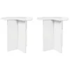  Oldal asztal 2 pcs Magasfényű Fehér Ø 39 x 38 cm Szerelt Fa