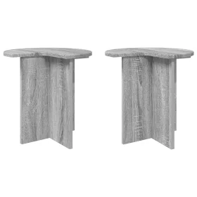  Oldal asztal 2 pcs Szürke Sonoma Ø 39 x 38 cm Szerelt Fa