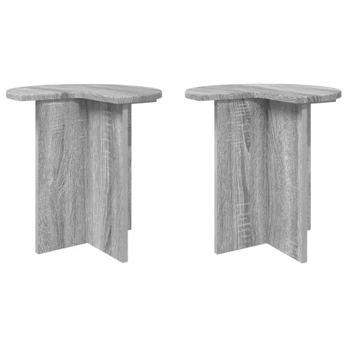  Oldal asztal 2 pcs Szürke Sonoma Ø 39 x 38 cm Szerelt Fa