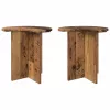  Oldal asztal tárolóval 2 pcs Antik Fa Ø 39 x 38 cm Szerelt Fa