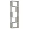  betonszürke szerelt fa könyvszekrény/térelválasztó 45x24x159 cm