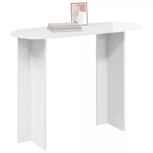  Konzolasztal Magasfényű Fehér 100 x 39,5 x 75 cm Szerelt Fa