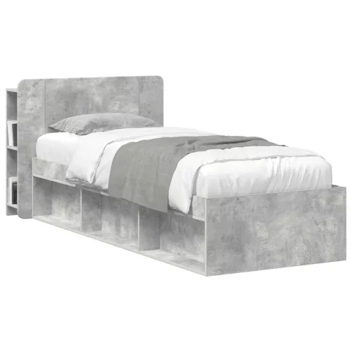  Fejhajtó szekrény tárolóval Betonszürke Szerelt Fa