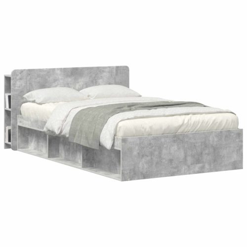  Fejhajtó szekrény tárolóval Betonszürke Szerelt Fa