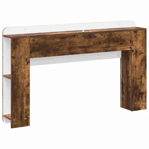  Fejhajtó szekrény tárolóval Füstös Tölgy Szerelt Fa