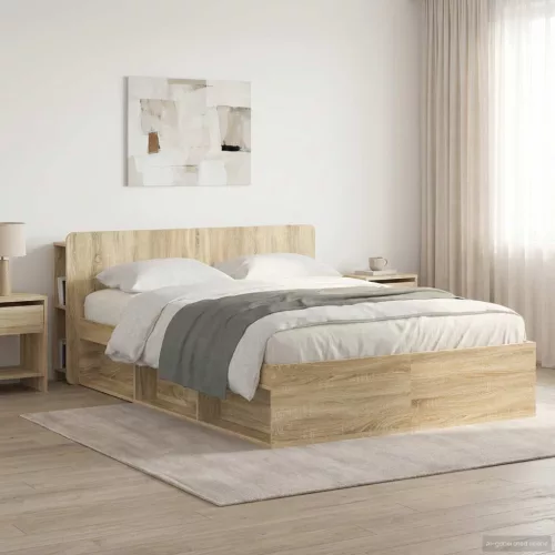  Fejhajtó szekrény tárolóval Sonoma Tölgy Szerelt Fa