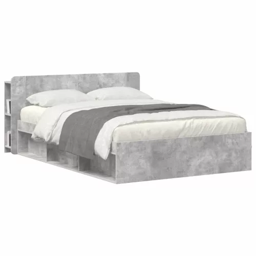  Fejhajtó szekrény tárolóval Betonszürke Szerelt Fa