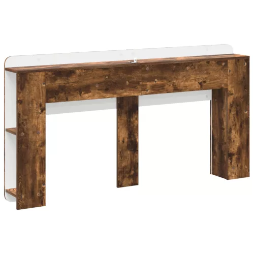  Fejhajtó szekrény tárolóval Füstös Tölgy Szerelt Fa