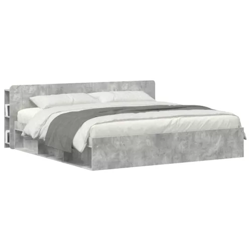  Fejhajtó szekrény tárolóval Betonszürke Szerelt Fa