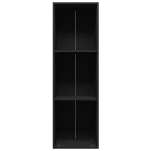  fekete forgácslap könyv-/TV-szekrény 36 x 30 x 114 cm  