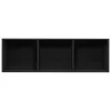  fekete forgácslap könyv-/TV-szekrény 36 x 30 x 114 cm  