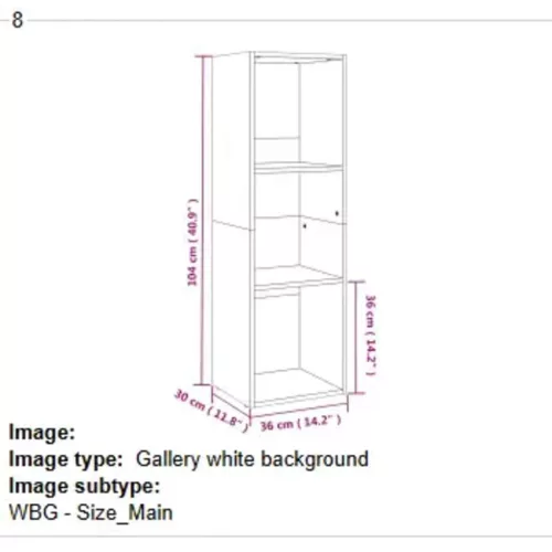  sonoma tölgy színű forgácslap könyv-/TV-szekrény 36x30x114 cm  