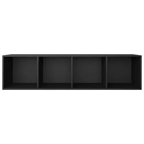  fekete szerelt fa könyv-/TV-szekrény 36 x 30 x 143 cm