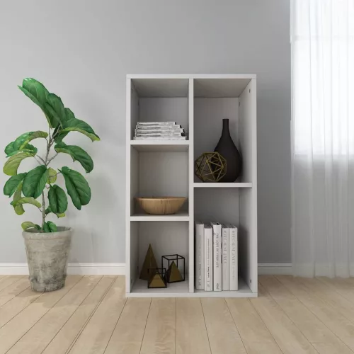  fehér szerelt fa könyv-/tálalószekrény 50 x 25 x 80 cm