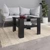  fekete szerelt fa dohányzóasztal 60 x 60 x 42 cm