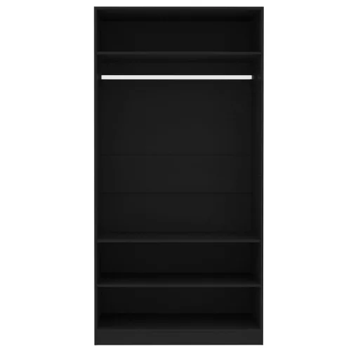  fekete szerelt fa ruhásszekrény 100 x 50 x 200 cm