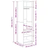  betonszürke szerelt fa ruhásszekrény 50 x 50 x 200 cm