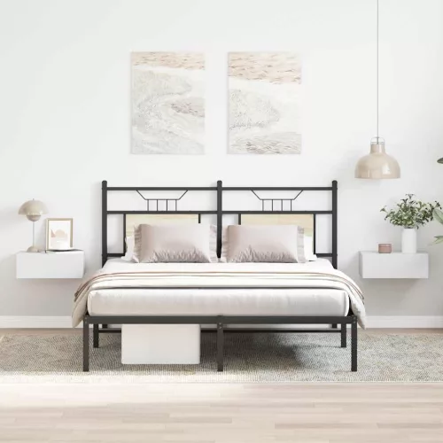  2 db fehér szerelt fa függő éjjeliszekrény 40 x 30 x 15 cm