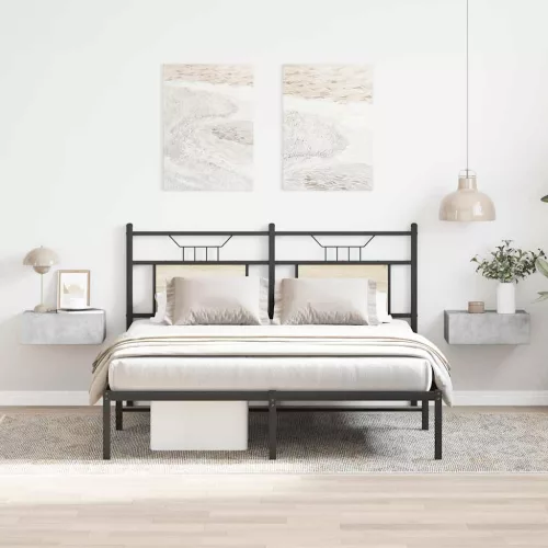  2 db betonszürke szerelt fa függő éjjeliszekrény 40x30x15 cm