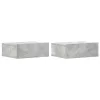  2 db betonszürke szerelt fa függő éjjeliszekrény 40x30x15 cm
