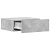  2 db betonszürke szerelt fa függő éjjeliszekrény 40x30x15 cm