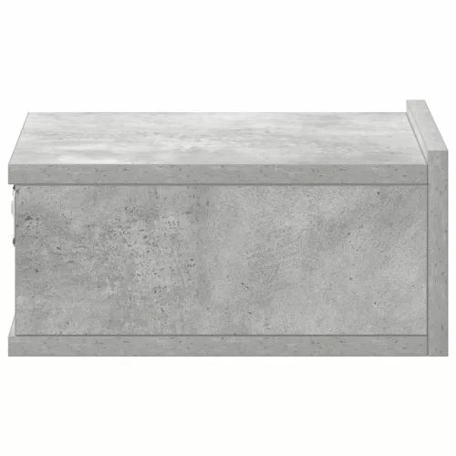  2 db betonszürke szerelt fa függő éjjeliszekrény 40x30x15 cm