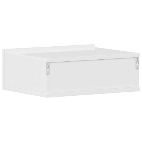  magasfényű fehér szerelt fa függő éjjeliszekrény 40x30x15 cm