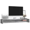 betonszürke szerelt fa monitorállvány 100 x 24 x 13 cm