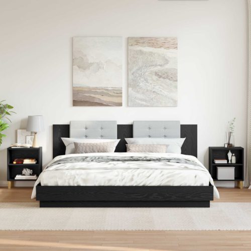  Ágyat tartó szekrény 2 pcs Fekete tölgy 40 x 30 x 50 cm Faanyag