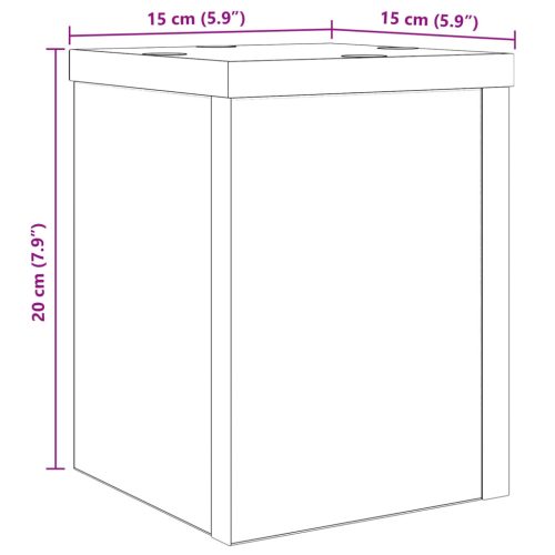  Növényállvány 2 pcs Fekete tölgy 15 x 15 x 20 cm Faanyag