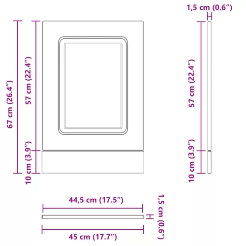  Konyhaszekrény Kalmar Fekete tölgy 45 x 1,5 x 67 cm Faanyag