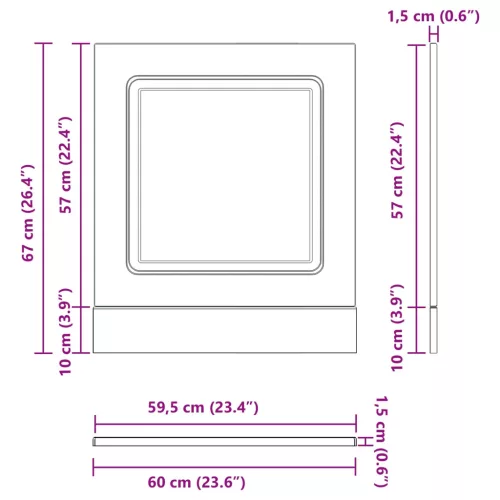  Konyhaszekrény Kalmar Fekete tölgy 60 x 1,5 x 67 cm Faanyag