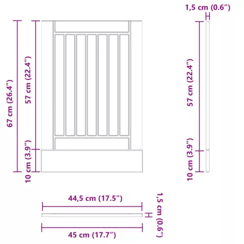  Konyhaszekrény Fekete tölgy 45 x 1,5 x 67 cm Faanyag
