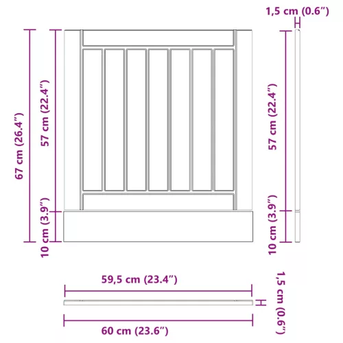  Konyhaszekrény Fekete tölgy 60 x 1,5 x 67 cm Faanyag
