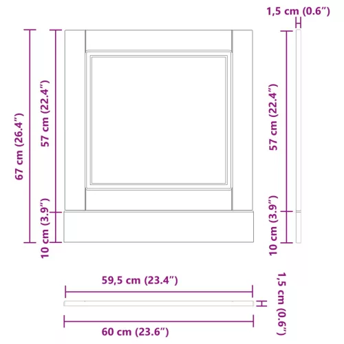  Konyhaszekrény Fekete tölgy 60 x 1,5 x 67 cm Faanyag