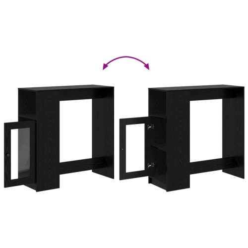  Bárasztal polcokkal Fekete tölgy 101 x 40 x 103,5 cm Faanyag