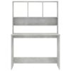  betonszürke forgácslap íróasztal polcokkal 110 x 45 x 157 cm